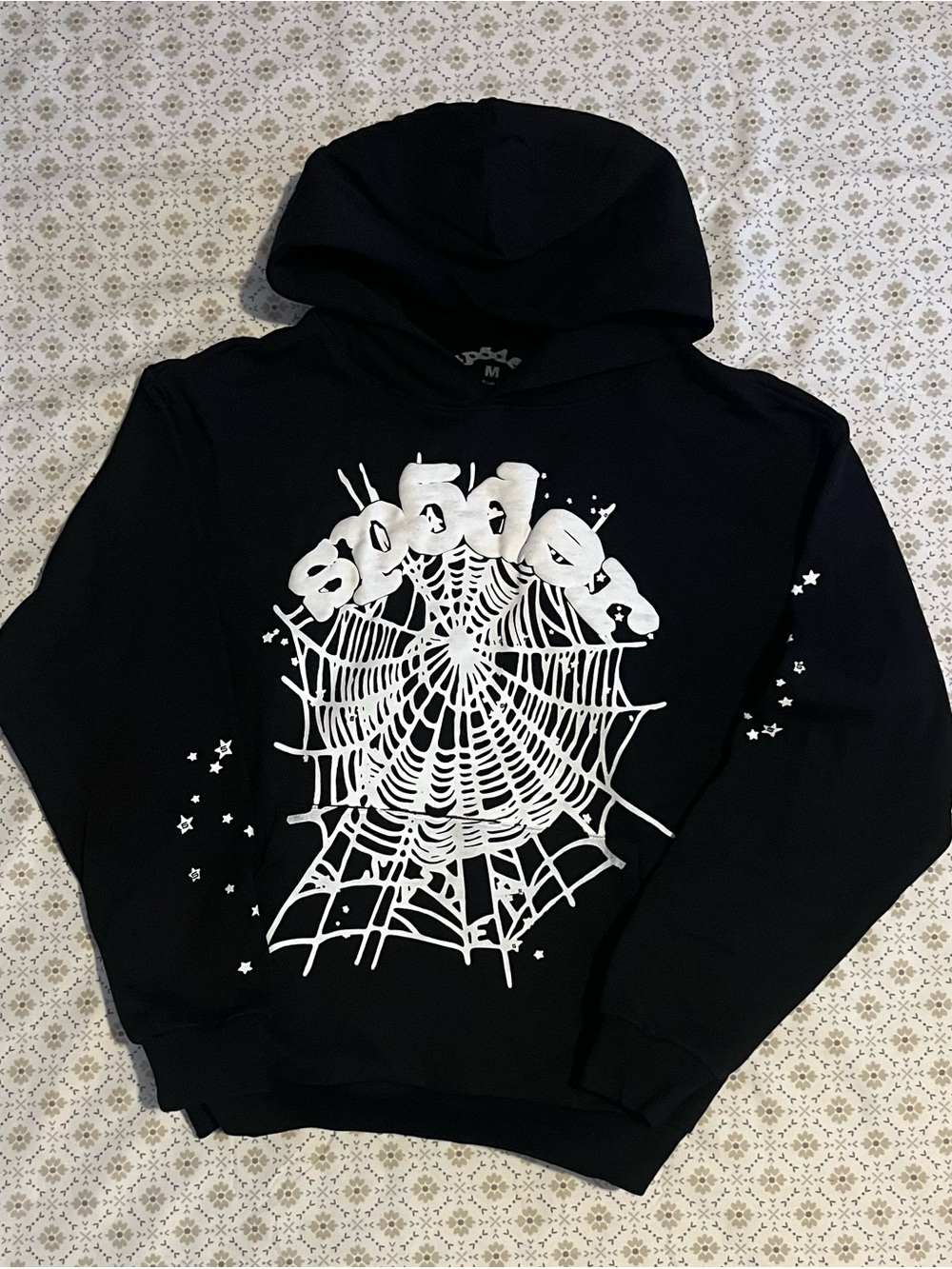 Black 'Spooky' Spiderweb Graphic Hoodie Sweatshirt